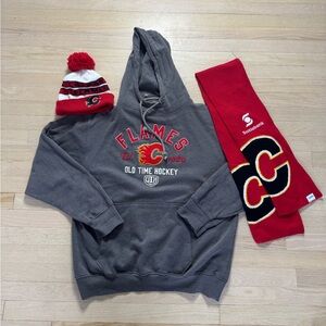 Calgary Flames NHL hoodie, beanie and scarf set